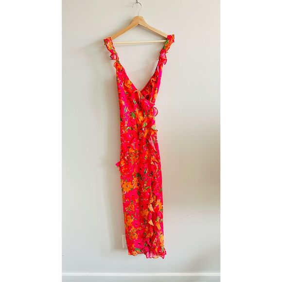 NWT RUMORED Just Like Heaven Maxi Dress – Electric Begonia Floral Size XS $164 - Picture 3 of 11